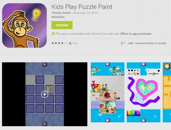 Well, children usually like Kids Play Puzzle Paint. The app seems to be available for free but in-app purchases not.