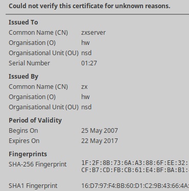 HTTPS access not safe due to an expired SSL certificate