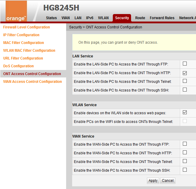 Review and disable Telnet access to your modem