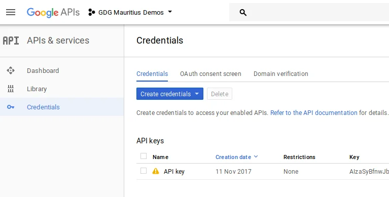GoogleApiConsoleCredentials