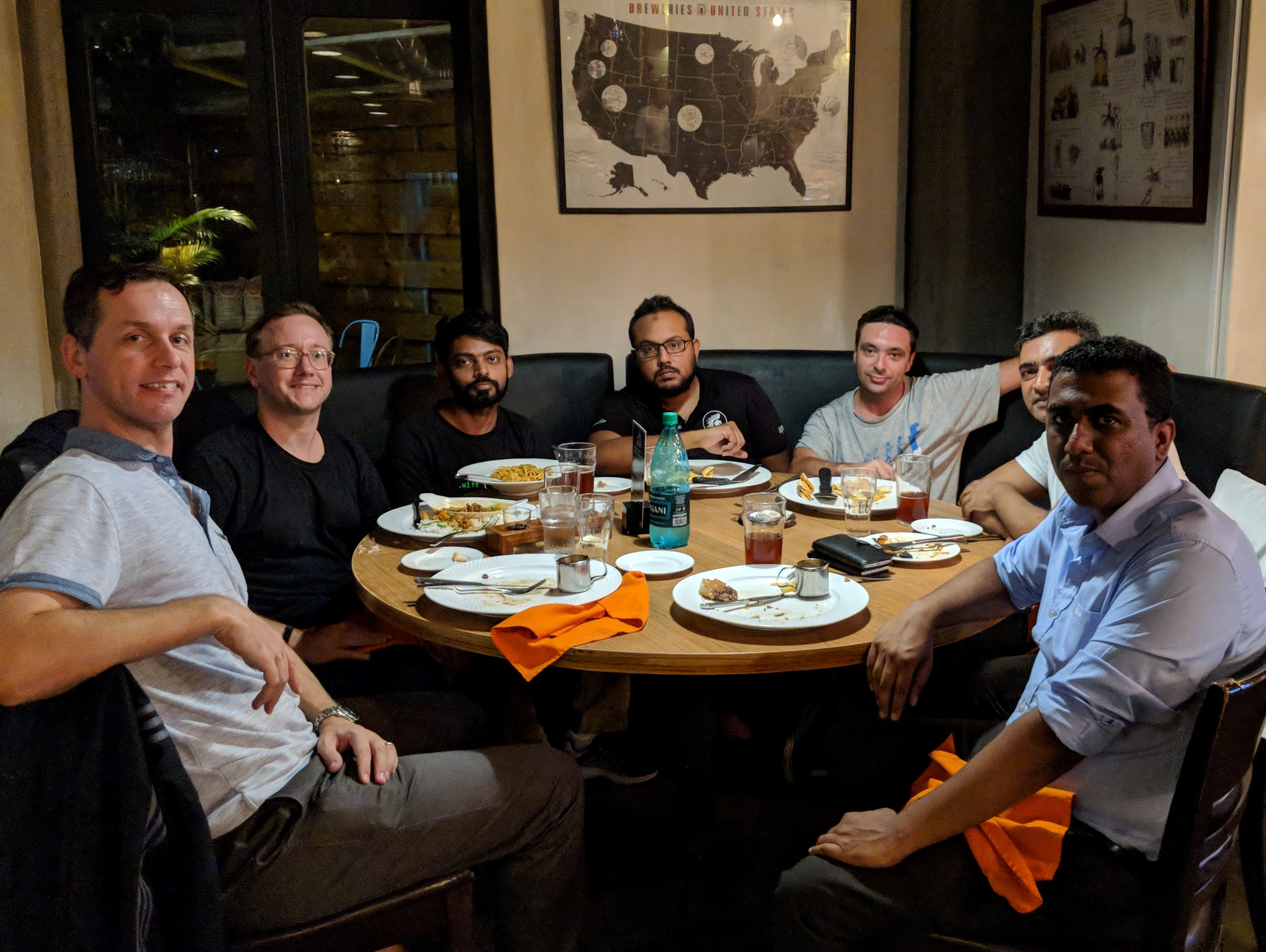 Dinner with Andy Volk and various organisers of local user groups in Mauritius