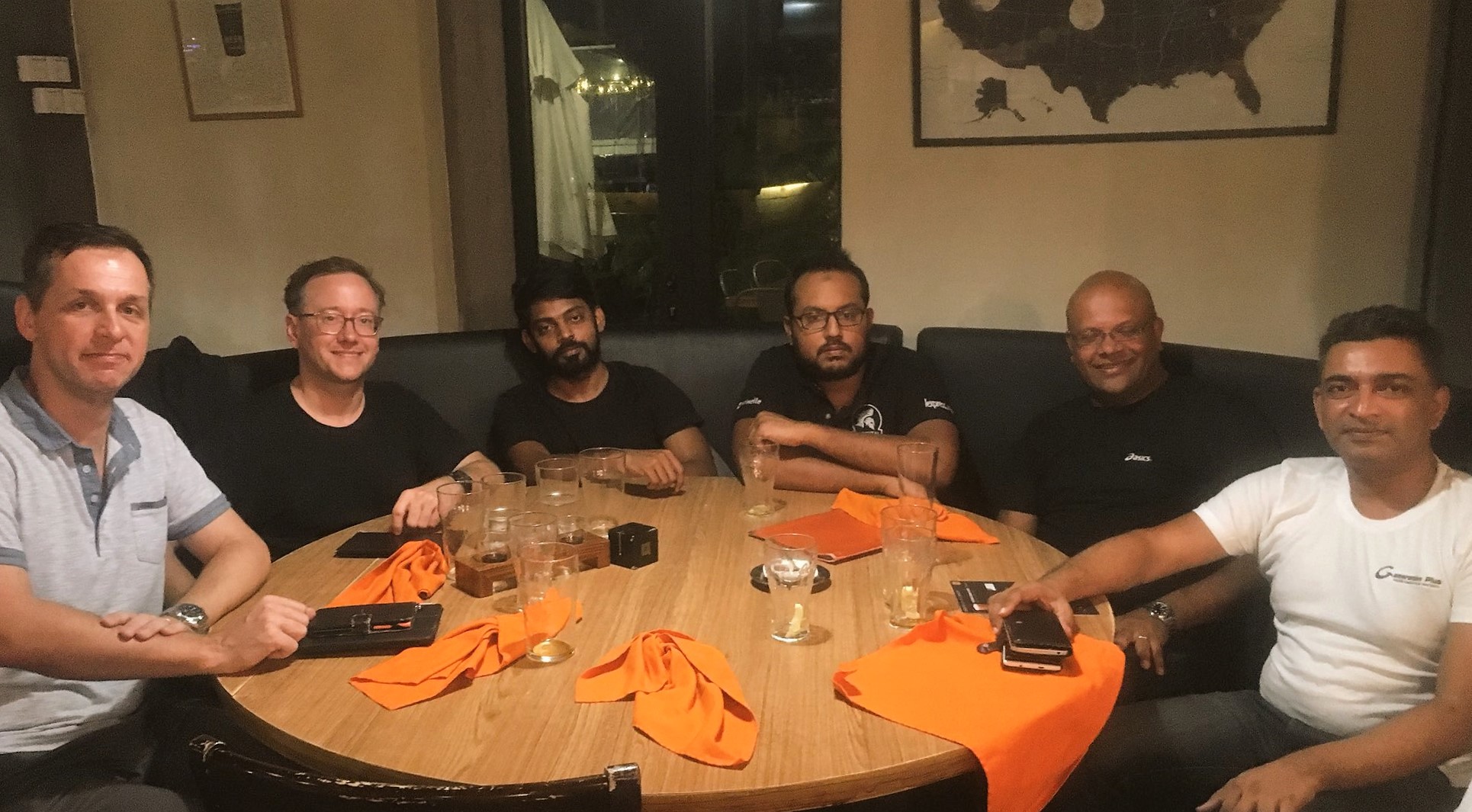 Dinner with Andy Volk and various organisers of local user groups in Mauritius
