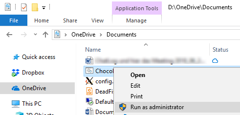 Access your batch file in your local OneDrive Documents folder