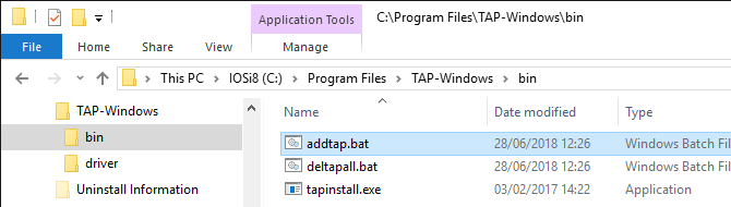 Use the OpenVPN TAP installer directly in Windows Explorer