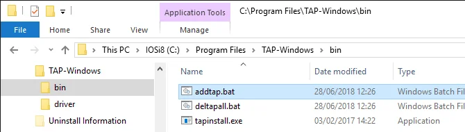 Use the OpenVPN TAP installer directly in Windows Explorer