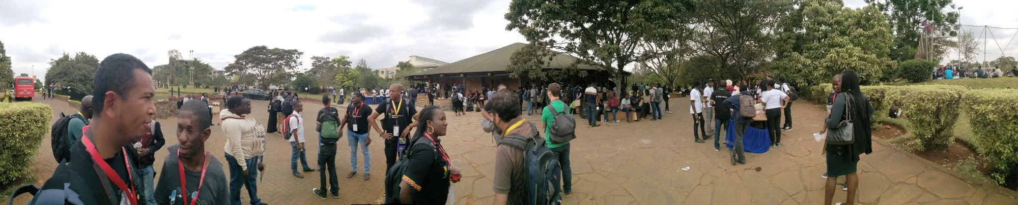 GDG DevFest Nairobi 2018: Networking around the central auditorium of the USIU campus