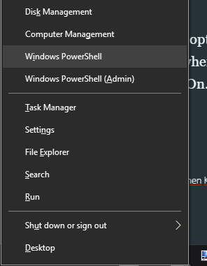 Tip: Open PowerShell window here