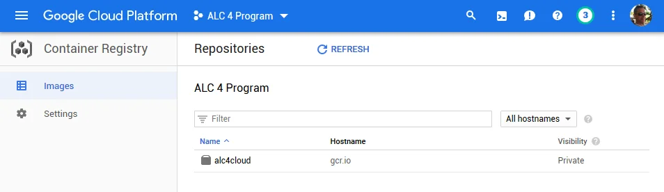 Our Docker image has been pushed to Container Registry