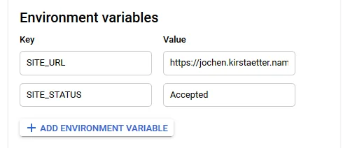 Use of environment variables to adjust the React app