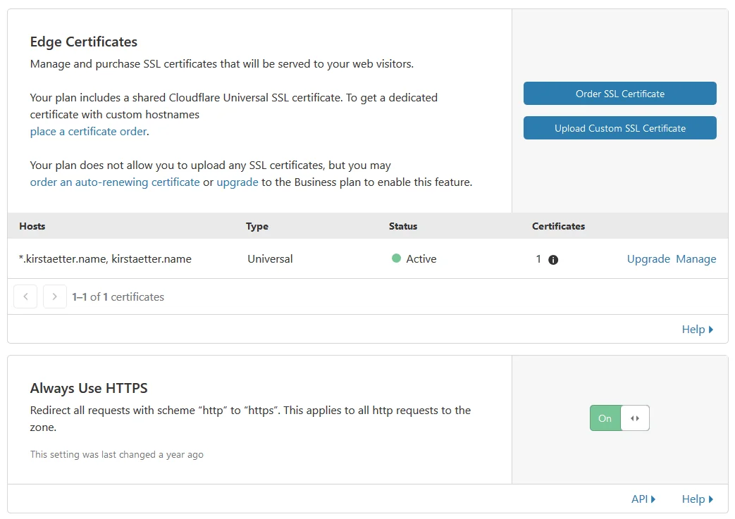 Enabling Always Use HTTPS option in Cloudflare