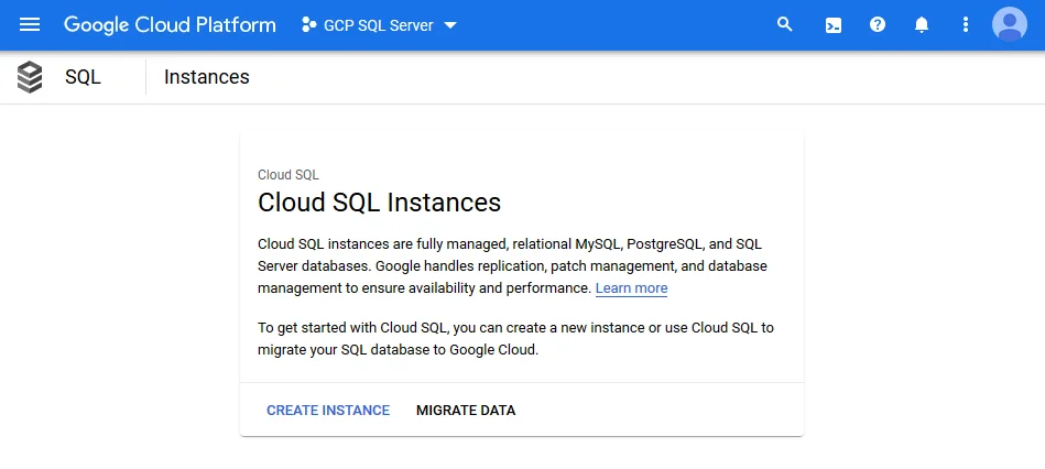 Microsoft SQL Server is offered as Cloud SQL instance