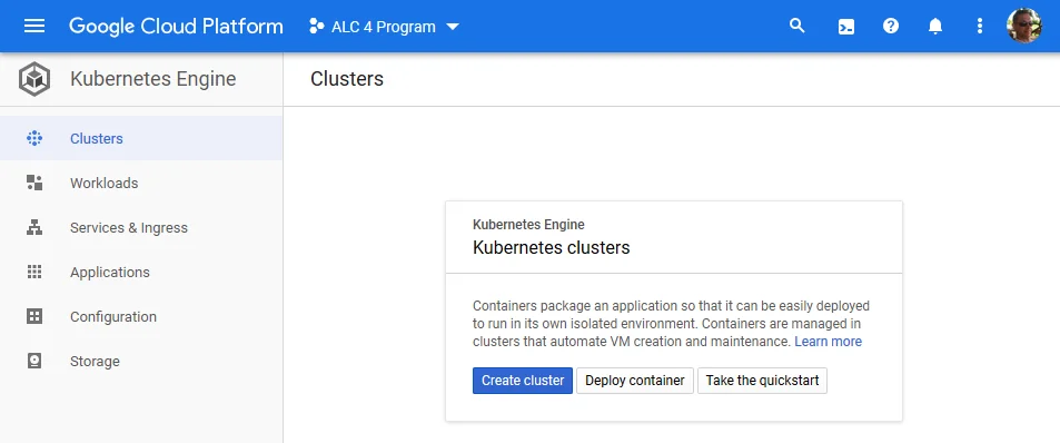 Standard choice to create a Kubernetes cluster