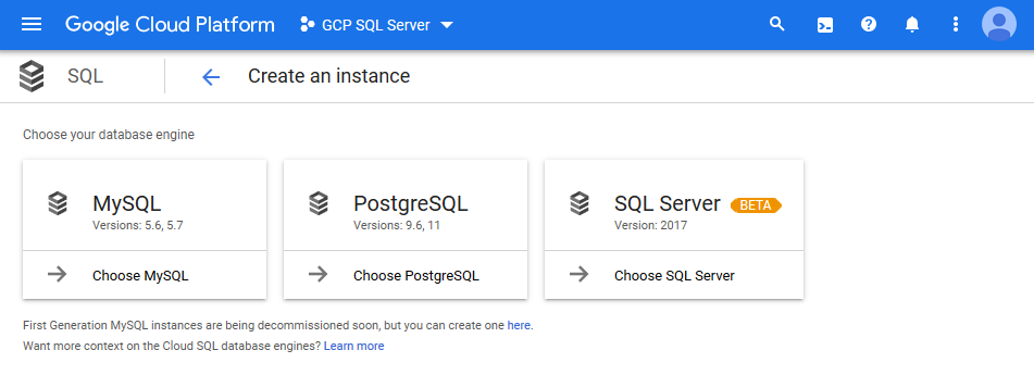 Getting Started with SQL Server on GCP