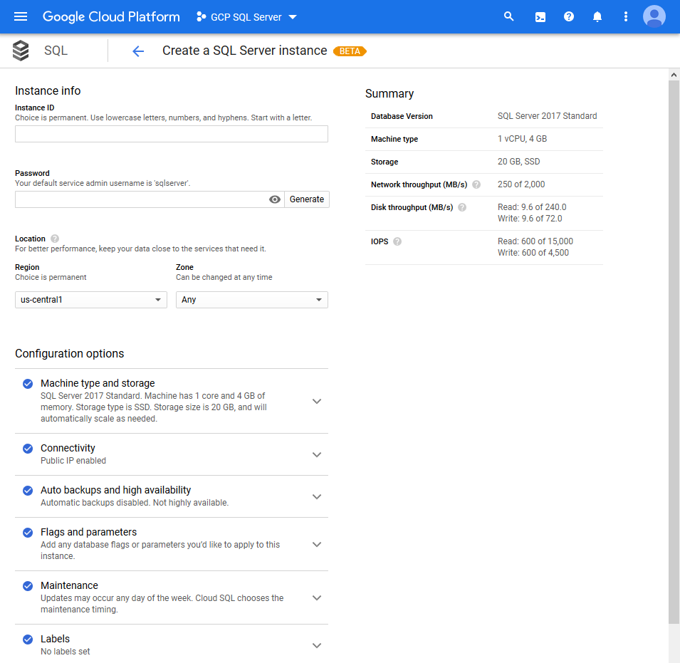 Getting Started with SQL Server on GCP