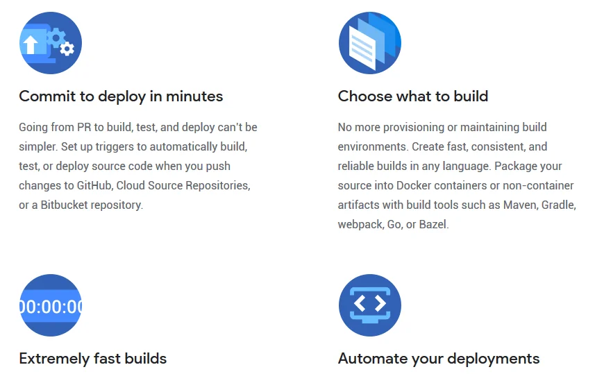 A few features of Cloud Build