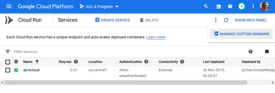 Cloud Run can map your services to your own domains