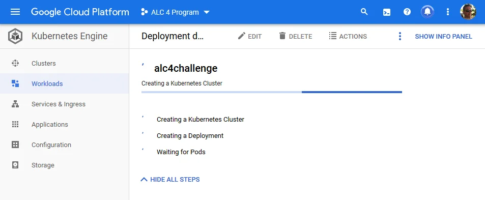 Active deployment on Google Kubernetes Engine