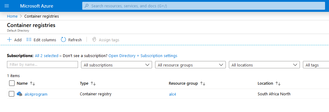 Working with Azure Container Registry