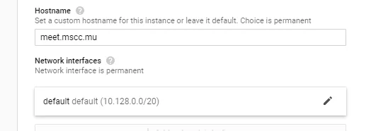 Enter your FQDN as hostname during creation of the VM
