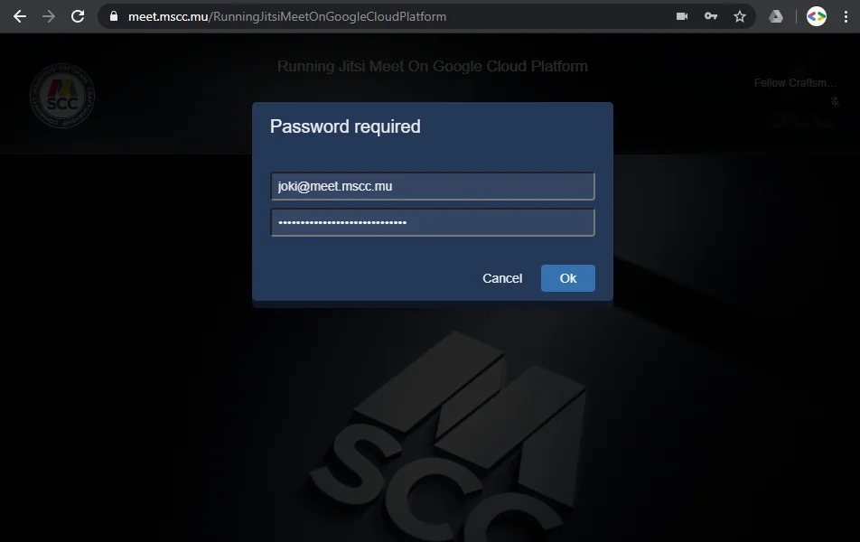 Enter your credentials to continue to your video conference