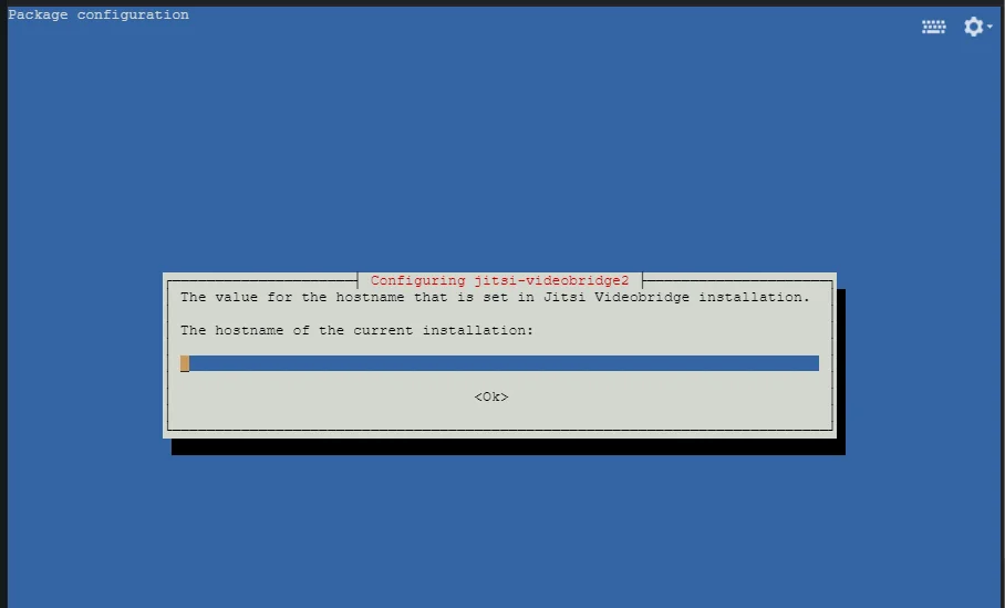 Enter hostname used in Jitsi Videobridge