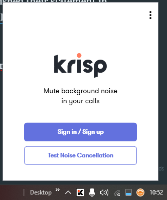 cancelling krisp systray