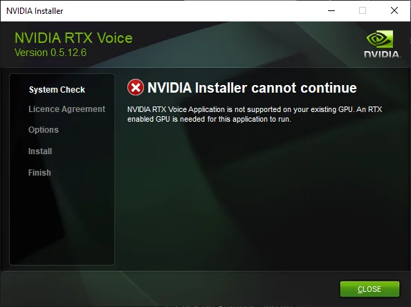 Not having an NVIDIA RTX GPU should stop us here