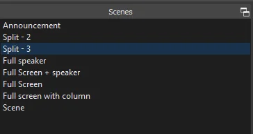An early set of stages / scenes for the conference stream