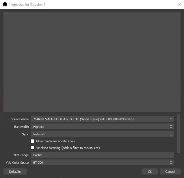 Choosing the source based on the Skype ID