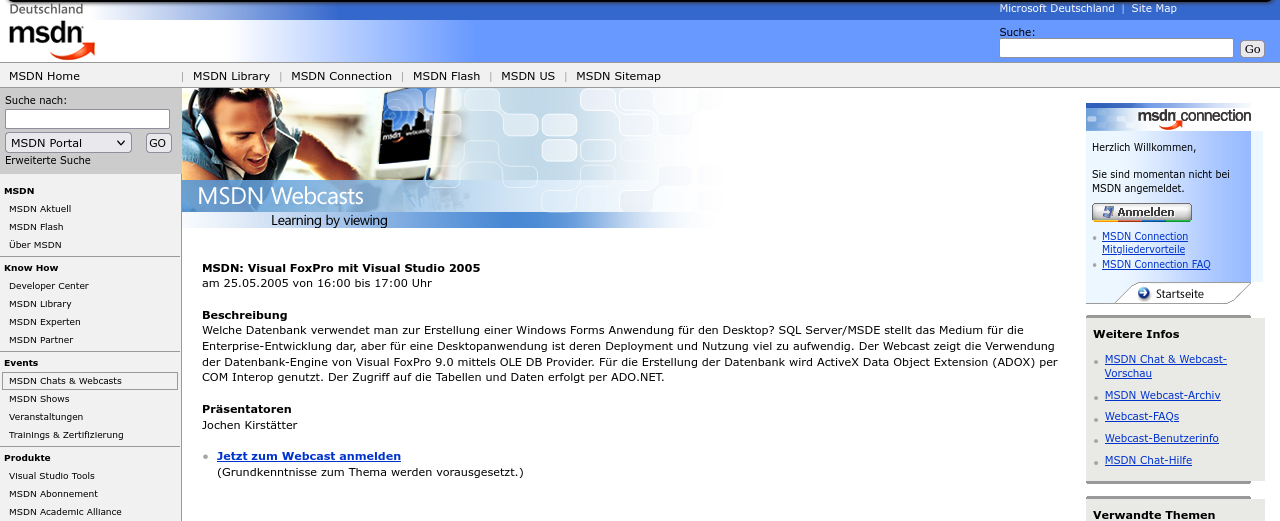 MSDN: Visual FoxPro mit Visual Studio 2005