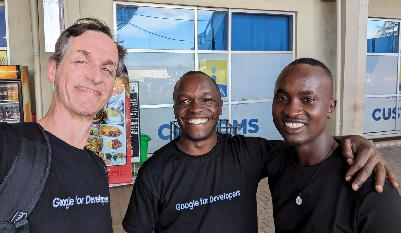 Welcoming committee at the airport of Entebbe, Uganda
