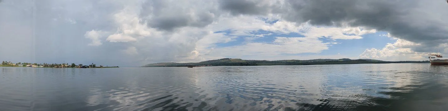 Heading out onto Lake Victoria... well that's a very tiny sidearm only