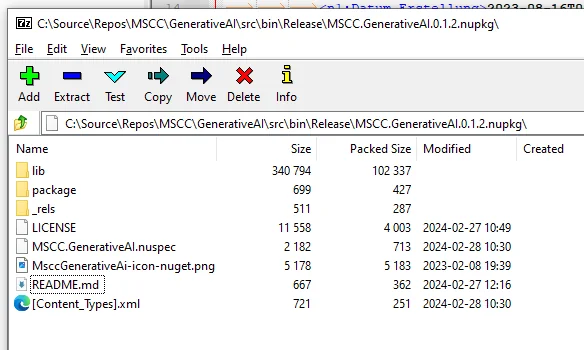 A .nupkg file is simply a ZIP archive. Here checking assets