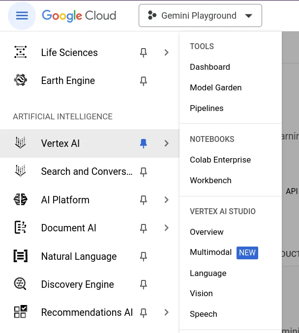 Accessing multimodal models in Vertex AI Studio