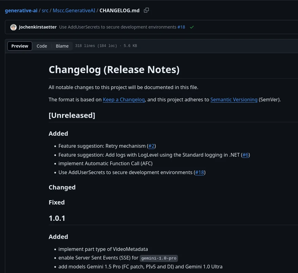 Rich formatted release notes with hyperlinks